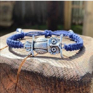 Handmade Hemp Bracelet Owl Charm Bracelet